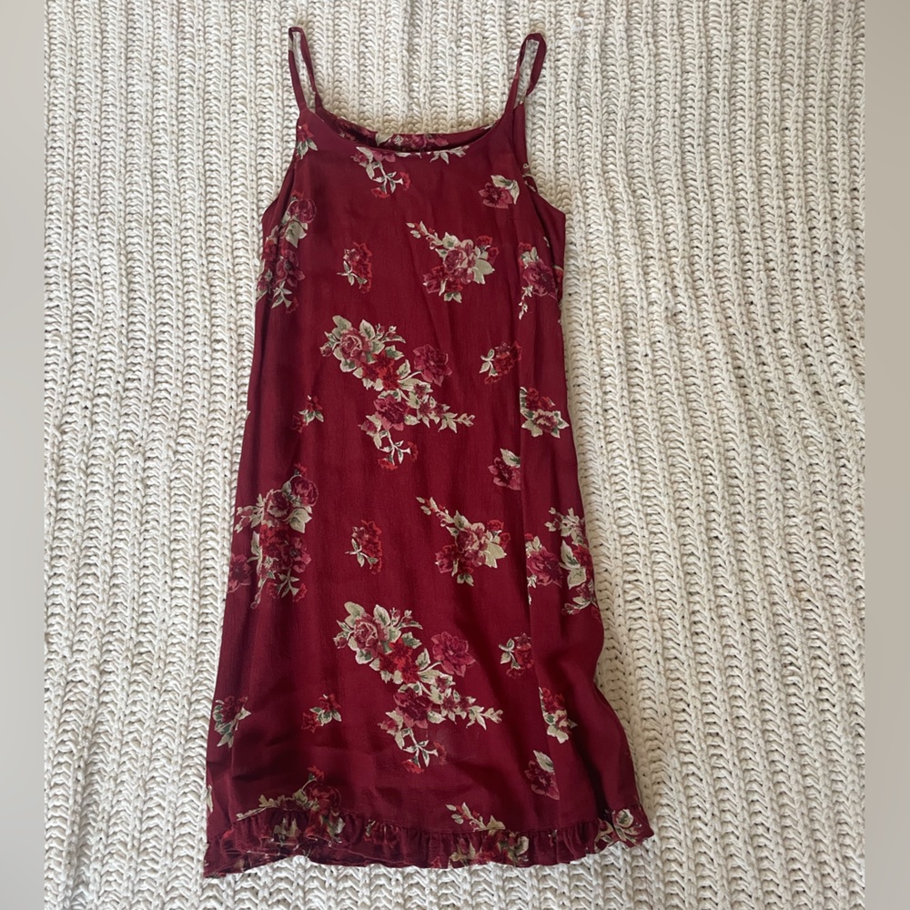 red floral vintage cinnamon girl dress